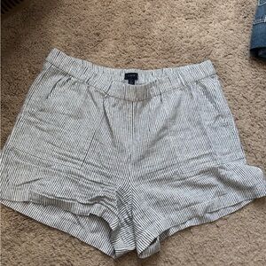 J. Crew High Waist Striped Black and White Shorts